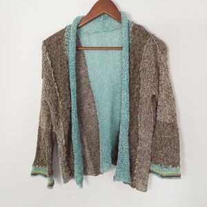 Open Front Cropped Knit Cardigan